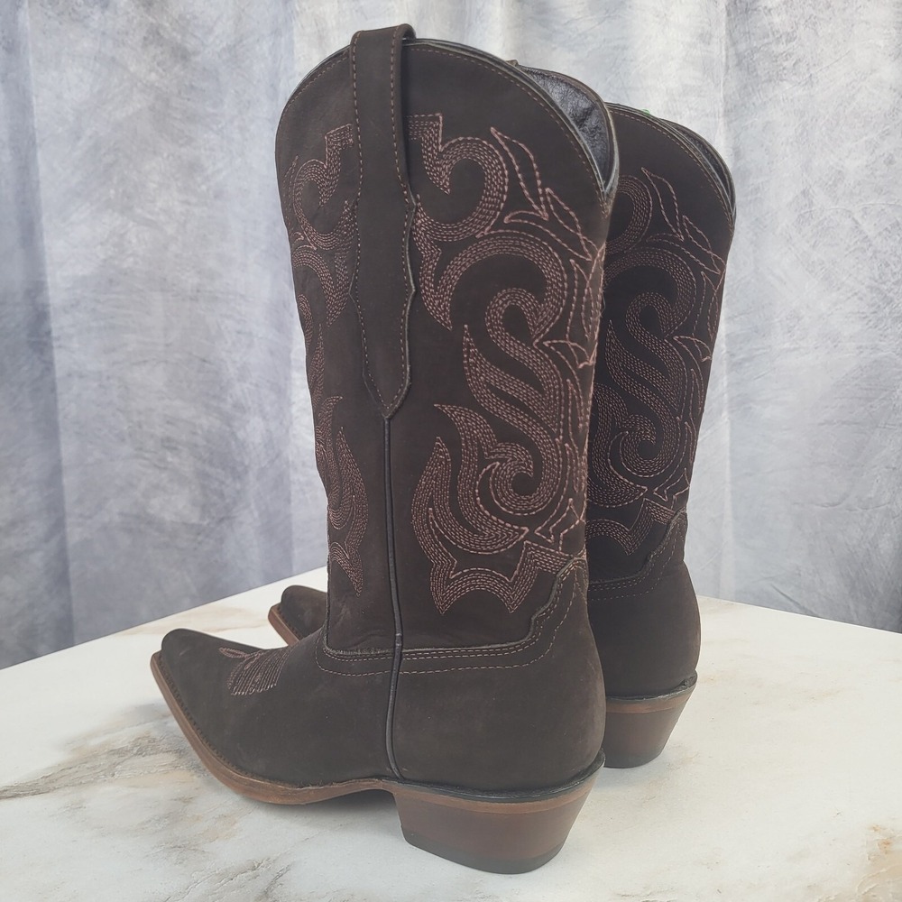 El General x Senor De Los Cielos Nubuck Western Cowgirl Boots Women's 6 M Brown - Picture 4 of 16